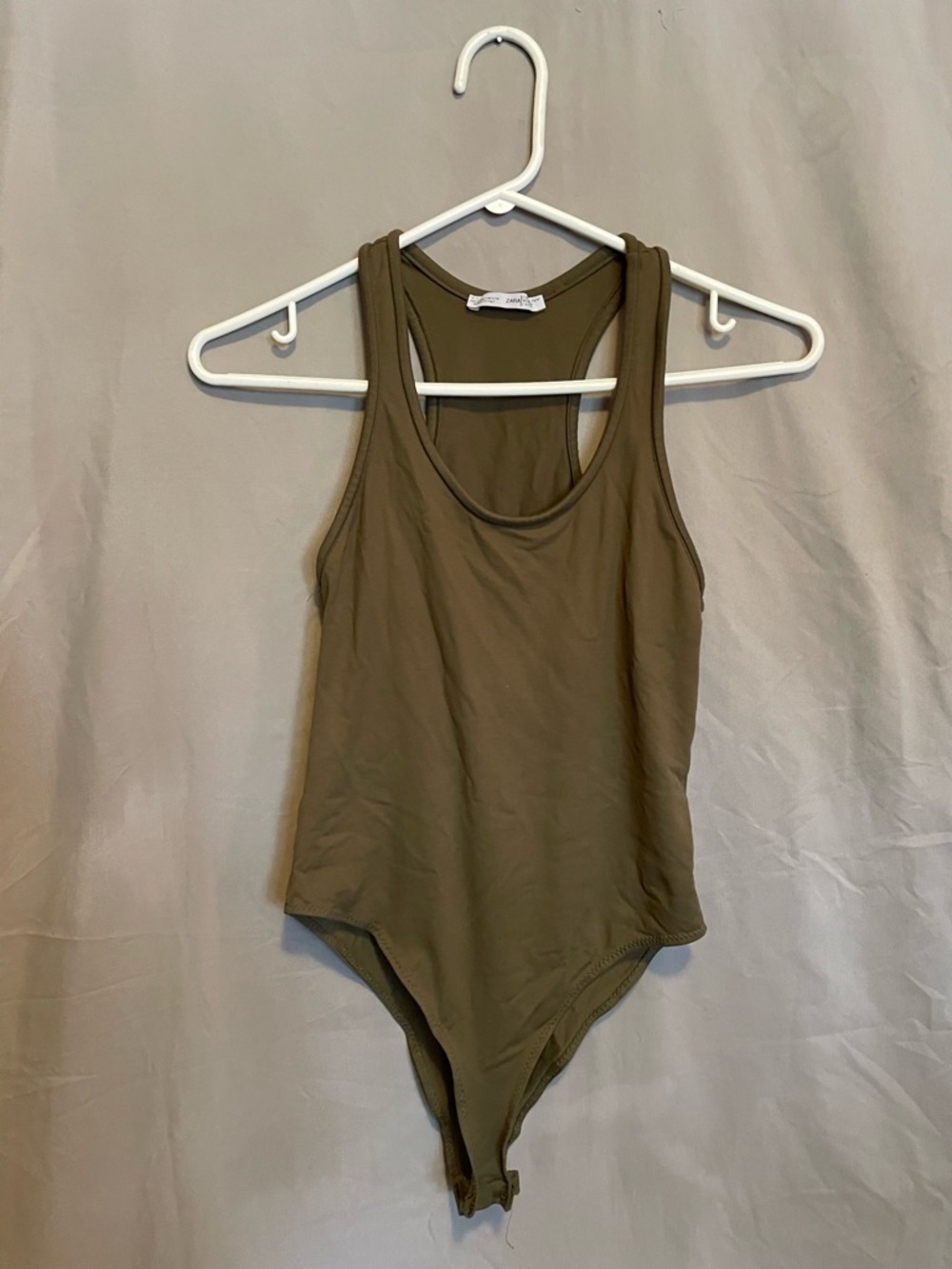 Zara Olive Green Scoop Neck Bodysuit